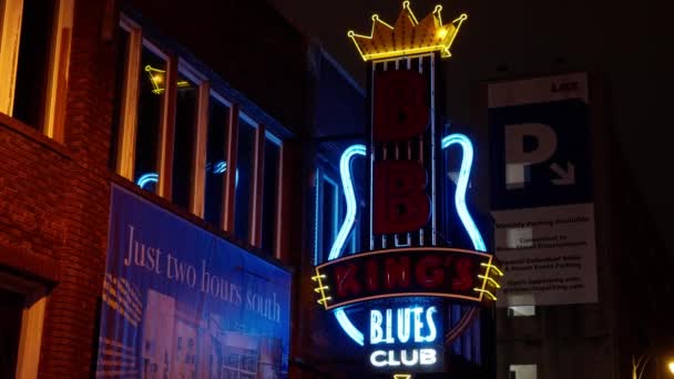 Beale Street Memphis Die Heimat Der Blues Und Rockmusik Und — Stockvideo