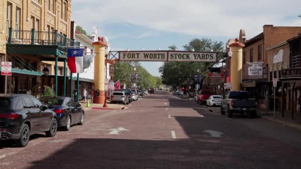 歴史地区のフォート ワース ストックヤード テキサス州フォートワース 2022年11月9日 — ストック動画