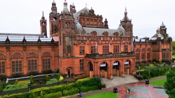 Kelvingrove Art Gallery Museum Glasgow Вид Воздуха Glasgow United Kingdom — стоковое видео