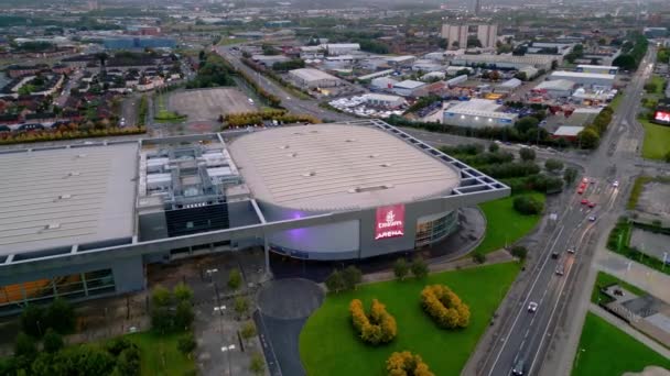 Emirates Arena Глазго Вечером Сверху Glasgow United Kingdom Октябрь 2022 — стоковое видео