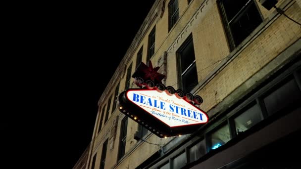 Beale Street Στο Μέμφις Σπίτι Των Blues Και Rock Music — Αρχείο Βίντεο