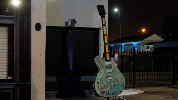 Beale Street Memphis Hogar Del Blues Música Rock Lugar Legendario — Vídeos de Stock