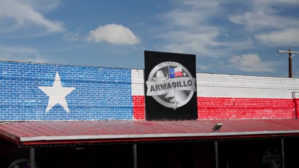 Lagerområde Armadillo Vid Fort Worth Varven Det Historiska Distriktet Fort — Stockvideo