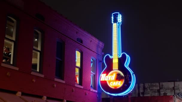 Hard Rock Cafe Przy Ulicy Beale Memphis Memphis Tennessee Listopad — Wideo stockowe