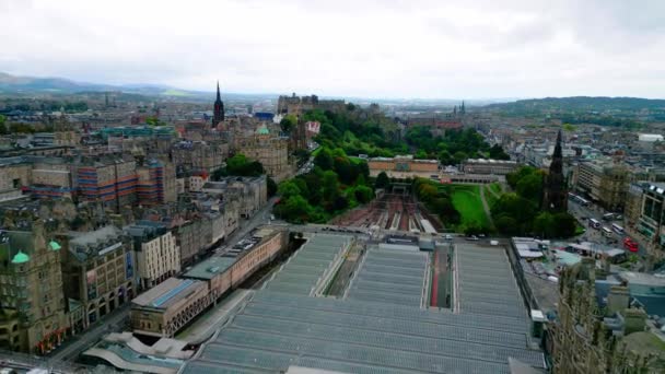 Şehir Merkezindeki Edinburgh Waverly Stasyonu Edinburgh United Kingdom Ekim 2022 — Stok video