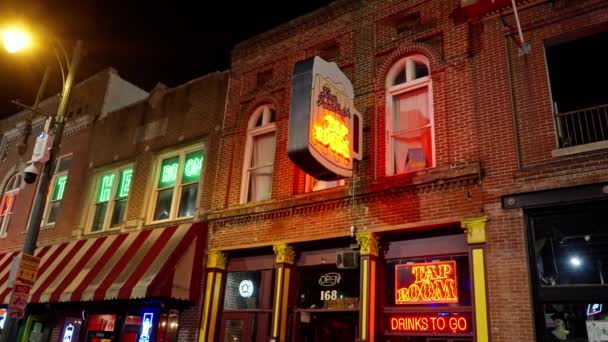 メンフィスのビール通り ブルースとロック音楽の家と伝説的な場所 メンフィス テネシー州 11月7 2022 — ストック動画