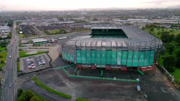 Estádio Celtic Glasgow Casa Celtic Glasgow Vista Aérea Glasgow Reino — Vídeo de Stock