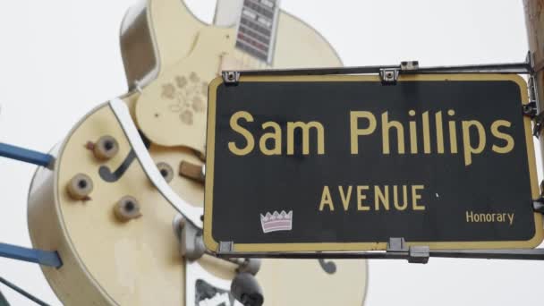 Sam Phillips Avenue Memória Sun Records Memphis Tennessee Novembro 2022 — Vídeo de Stock