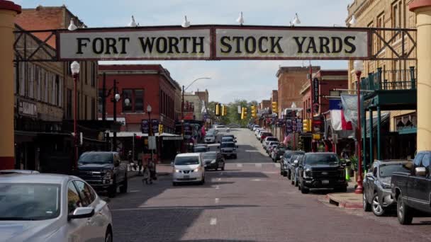 Fort Worth Stockyard Historic District Fort Worth Texas November 2022 — стокове відео