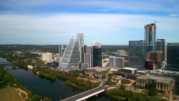 Die Modernen Gebäude Der Innenstadt Von Austin Texas Austin Texas — Stockvideo