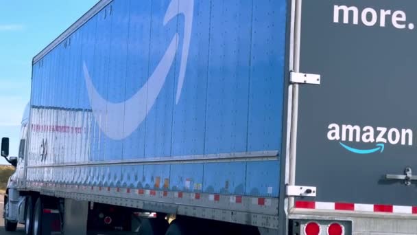 Amazon Prime Truck Silnici Dálnici Little Rock Usa 2022 — Stock video