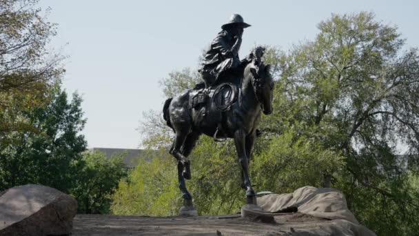 Pioneer Plaza Dallas Texas Pada Hari Yang Cerah Dallas Texas — Stok Video