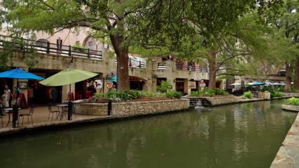 Riverwalk Famoso San Antonio Lugar Popular San Antonio Texas Novembro — Vídeo de Stock