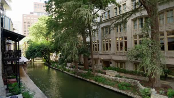 Beroemde Riverwalk San Antonio Een Populaire Plek San Antonio Texas — Stockvideo