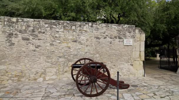 Cannon Museo Alamo San Antonio San Antonio Texas Noviembre 2022 — Vídeos de Stock