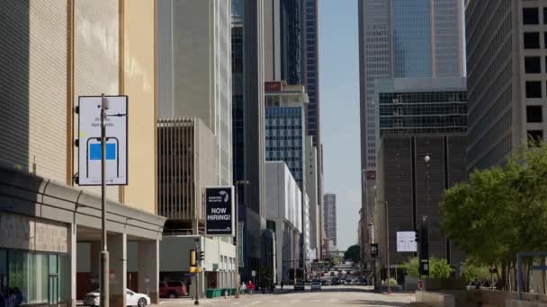 Pemandangan Jalan Pusat Kota Dallas Dallas Texas October 2022 — Stok Video