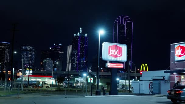Ресторан Быстрого Питания Jack Box Dallas Texas Октября 2022 Года — стоковое видео