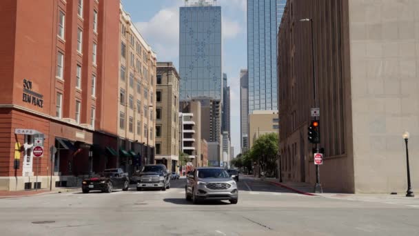 Street Traffic City Center Dallas Dallas Texas October 2022 — Stock Video