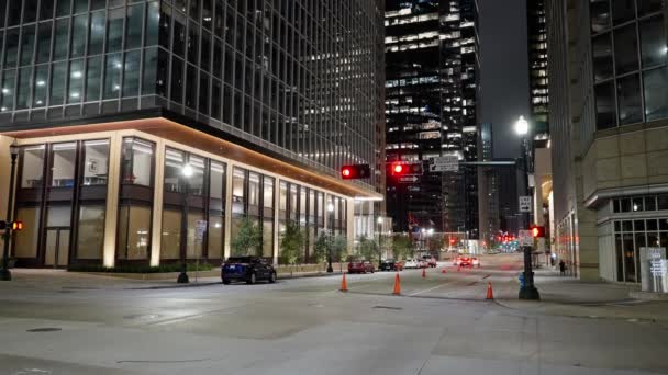 Street Canyon Downtown Houston Bei Nacht Houston Texas November 2022 — Stockvideo