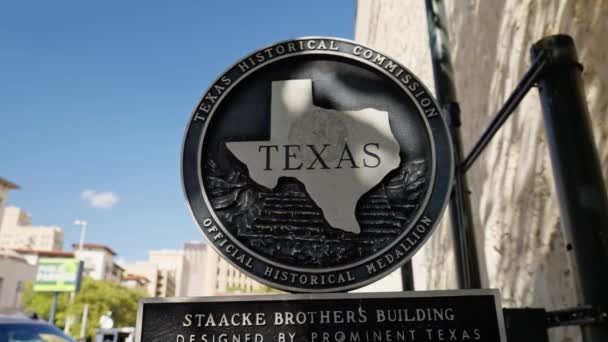 Medalha Histórica Oficial Texas San Antonio Texas Novembro 2022 — Vídeo de Stock