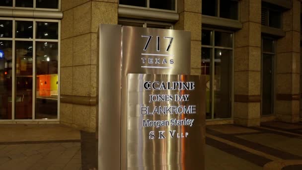 717 Texas Building Calpine Morgan Stanley Στο Χιούστον Houston Texas — Αρχείο Βίντεο