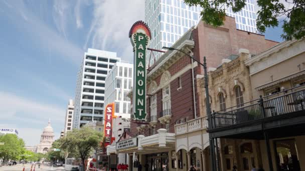 Théâtre Paramount Théâtre État Dans Quartier Historique Austin Austin Texas — Video