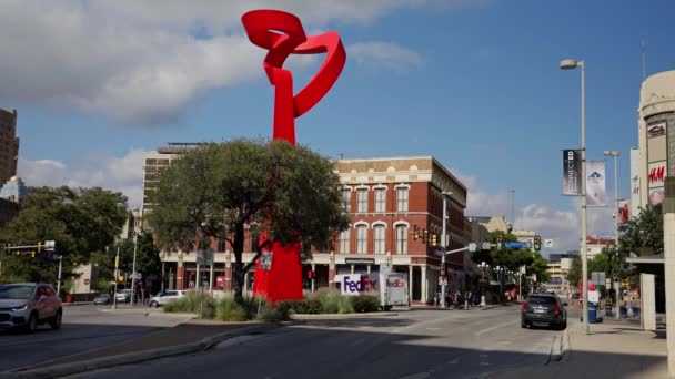 Modern Skulptur Centrala San Antonio San Antonio Texas November 2022 — Stockvideo