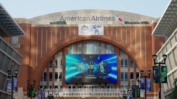 American Airlines Arena Home Dallas Mavericks Dallas Stars Dallas Texas — стоковое видео