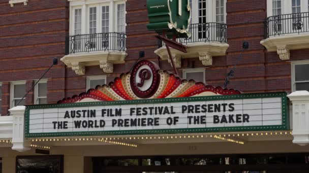 Театр Paramount Государственный Театр Историческом Районе Остина Austin Texas Octo31 — стоковое видео
