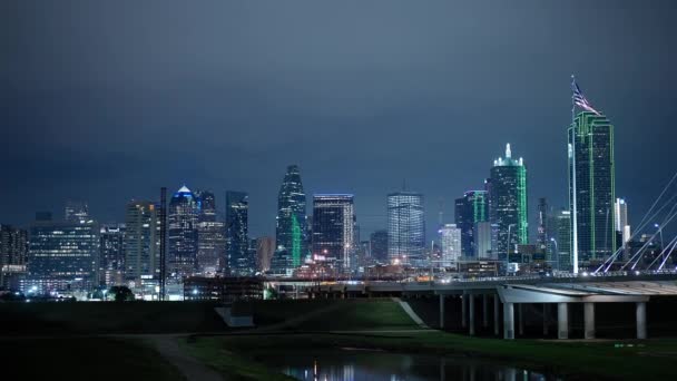 Skyline Dallas Texas Nocy Dallas Texas Październik 2022 — Wideo stockowe