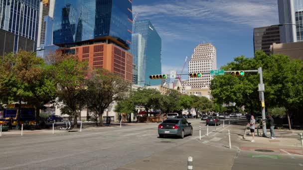 オースティン中心街のコングレス アベニュー テキサス州オースティン 2022年10月31日 — ストック動画