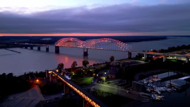 Hernando Soto Bridge Memphis Arkansas Tennessee Memphis Tennessee November 2022 — Stock Video