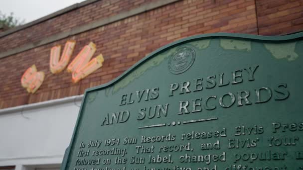 Sun Records Memphis Egy Nemzeti Történelmi Mérföldkő Memphis Tennessee November — Stock videók