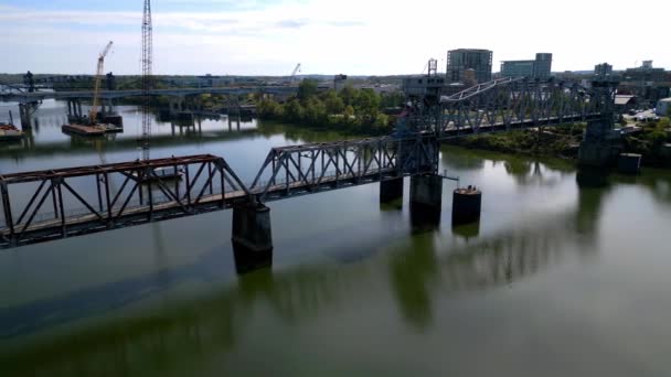 Ponte Junção Sobre Rio Arkansas Little Rock Little Rock Arkansas — Vídeo de Stock