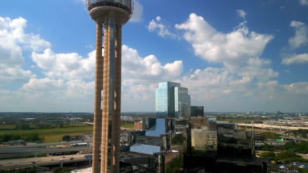 Башня Реюньон Центре Далласа Сверху Даллас Техас Ноябрь 2022 — стоковое видео