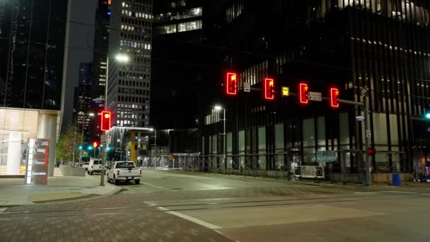 Luzes Vermelhas Uma Esquina Rua Houston Houston Texas Novembro 2022 — Vídeo de Stock