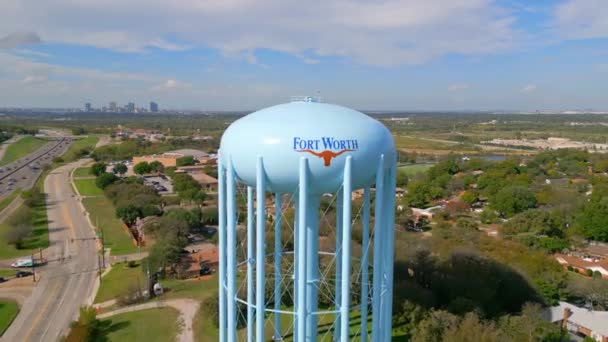 Fort Worth Water Tower Dall Alto Fort Worth Texas Novembre — Video Stock
