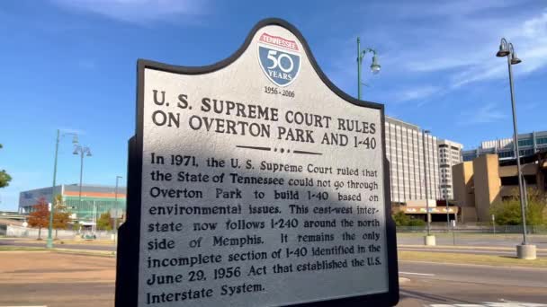 孟菲斯的Overton Park Information Board Memphis Usa November 2022 — 图库视频影像