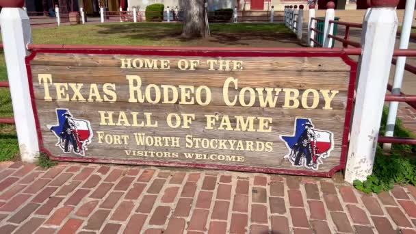 Texas Rodeo Cowboy Hall Fame Fort Worth Stockyards Fort Worth — Stockvideo