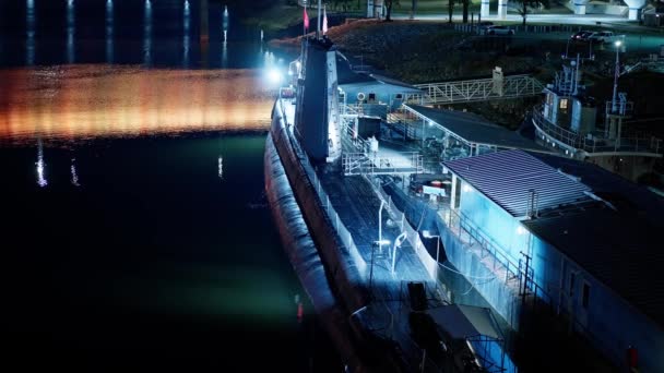 アーカンソー島海洋博物館とジャンクション橋の潜水艦 リトルロック アーカンソー州 2022年11月5日 — ストック動画