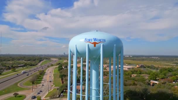 Fort Worth Water Tower Góry Fort Worth Texas Listopad 2022 — Wideo stockowe