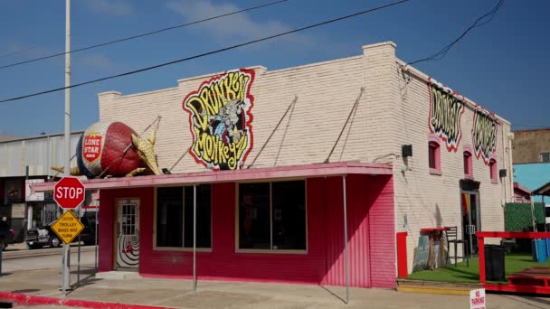 Pub Macacos Bêbados Galveston Galveston Texas Novembro 2022 — Vídeo de Stock