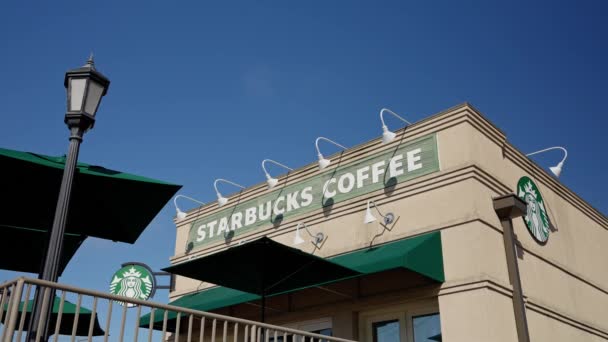 Филиал Starbucks Coffee Галвестоне Galveston Texas Ноября 2022 Года — стоковое видео