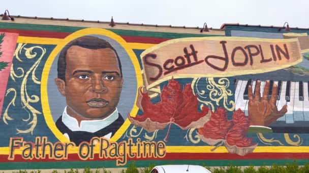 Scott Joplin Freskó Texarkana Történelmi Kerületében Texarkana Usa November 2022 — Stock videók