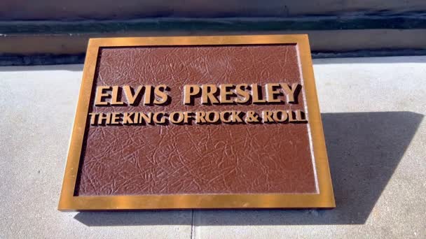 Estatua Elvis Centro Visitantes Memphis Memphis Estados Unidos Noviembre 2022 — Vídeo de stock