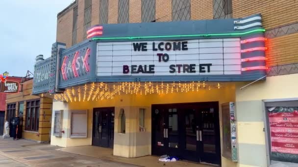 Beale Street Memphis Home Blues Memphis Estados Unidos Noviembre 2022 — Vídeo de stock