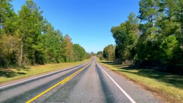 Pov Driving Empty Road Texas Travel Photography — Stock Video