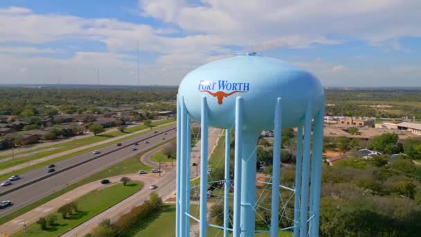 Fort Worth Water Tower Van Boven Fort Worth Texas November — Stockvideo