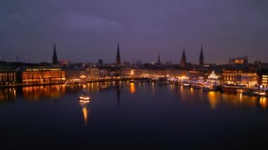 Noel zamanı Hamburg 'un güzel şehir merkezi - seyahat fotoğrafçılığı