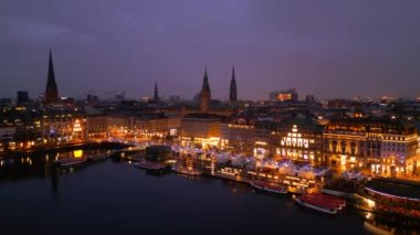 Noel zamanı Hamburg 'un güzel şehir merkezi - seyahat fotoğrafçılığı